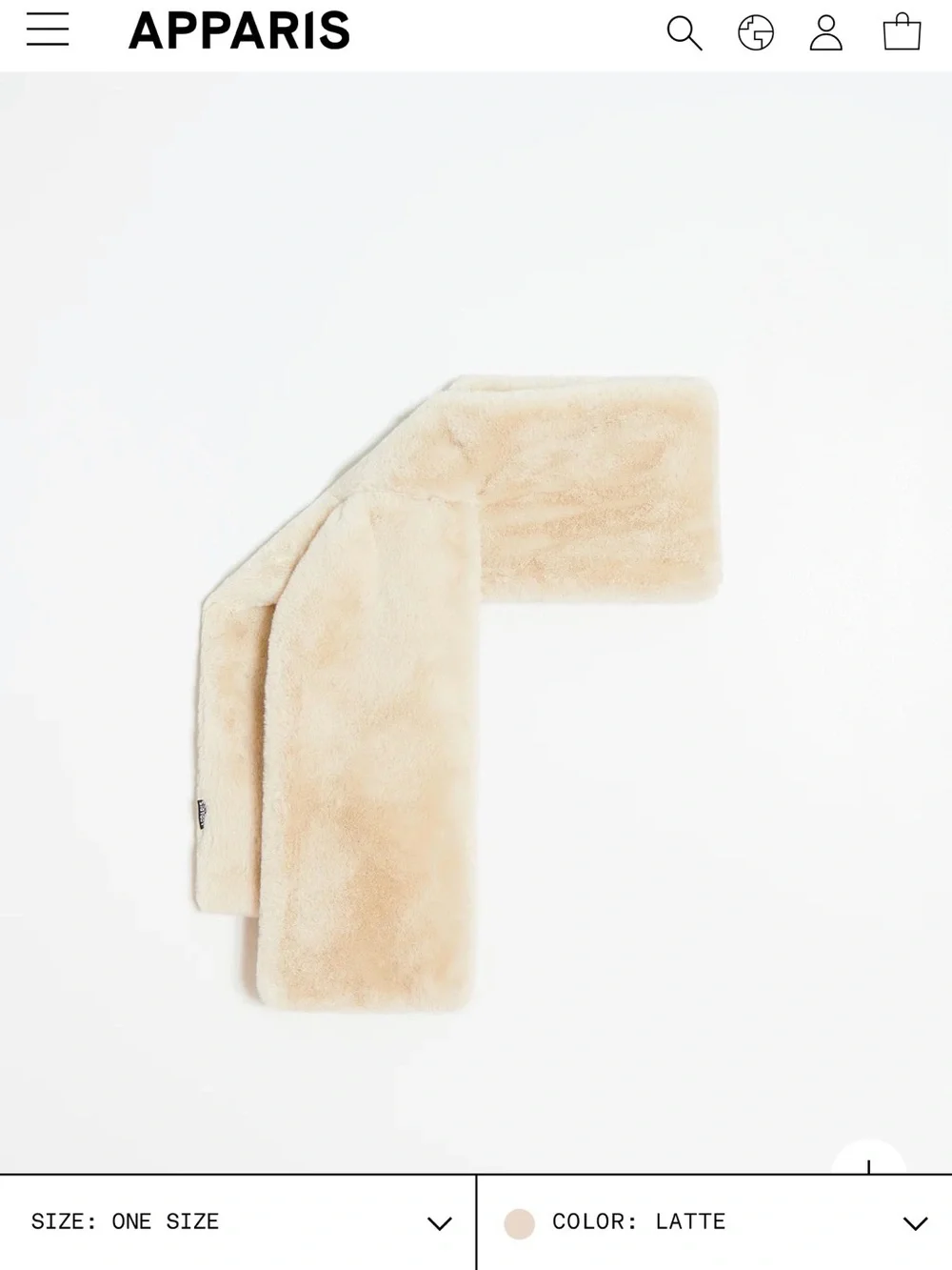 Apparis Latte Faux Fur Neck Scarf